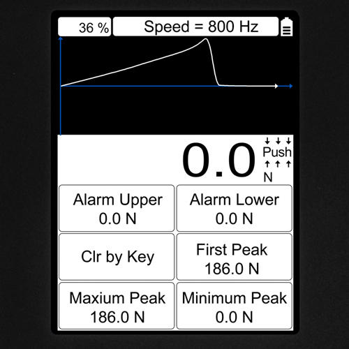 Kraftmessgerät PCE-DFG N 500 Display