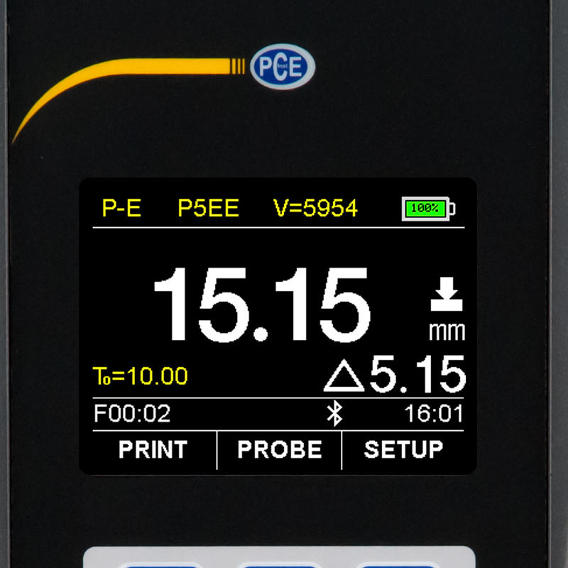 Wanddickenmessgerät PCE-TG 300 Display